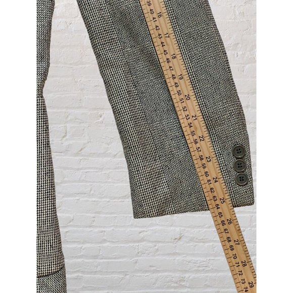 YSL YVES SAINT LAURENT 44R Gray Ivory Glenn Plaid Blazer Sport Coat Jacket - Picture 10 of 16